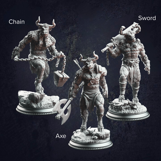 Labyrinth Minotaur Warriors - The Print Tavern D&D RPG Miniature