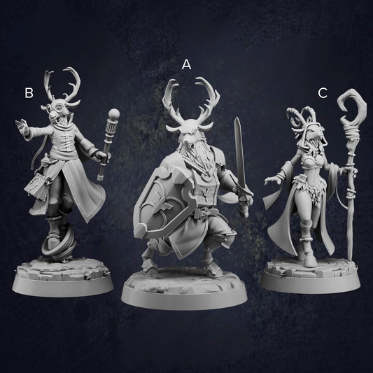 Deerfolk Guardians - The Print Tavern D&D RPG Miniature