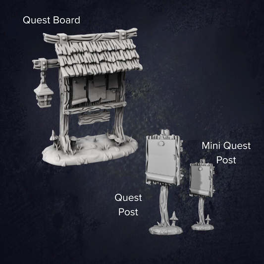 Quest Board and Quest Posts - The Print Tavern D&D RPG Miniature