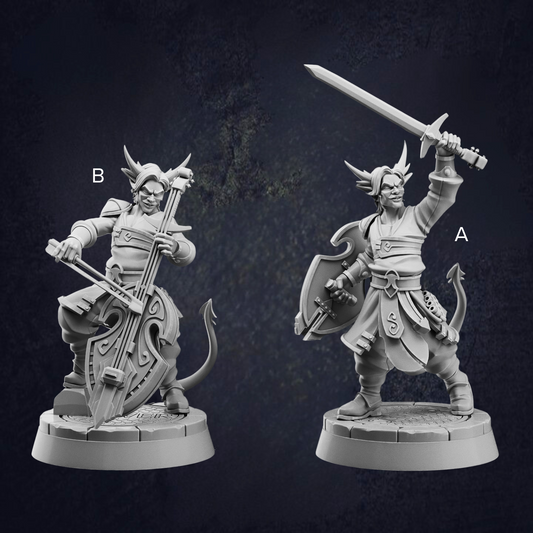 Tiefling Battle Cellist Bard - The Print Tavern D&D RPG Miniature