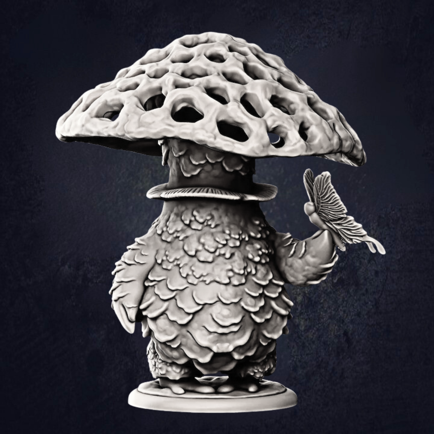 Front render of the Beast speaker miniature on its base. 