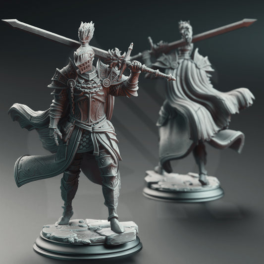 Knight of The Dusk - Lothar - The Print Tavern D&D RPG Miniature