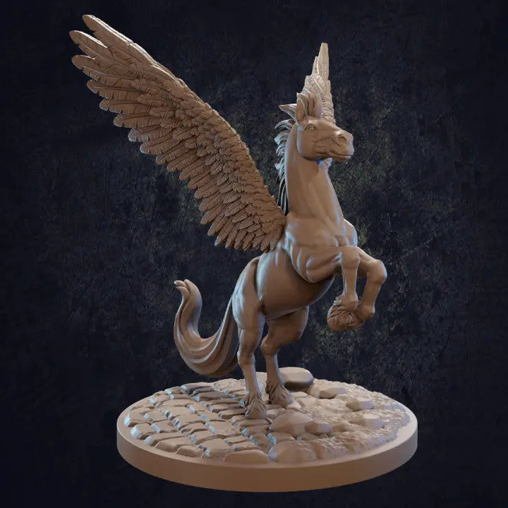 Front View Pegasus Thunderclap - The Print Tavern DnD RPG Resin Miniature 