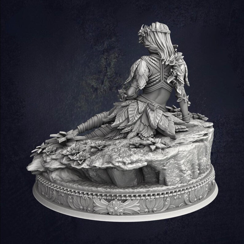 Rear view of female elven druid Verina by DM Stash