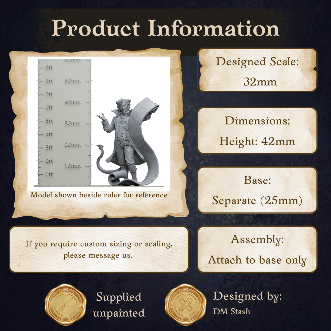 Tiefling Warlock  - Rumpelstiltskin Infernal Deal Scribe