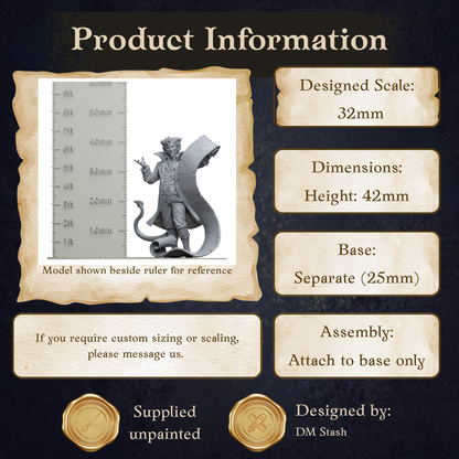 Tiefling Warlock  - Rumpelstiltskin Infernal Deal Scribe