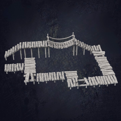 Swamp walkways, with different designs, including verticality playability along with some missing planks. Wide range of variation to design your own layout
