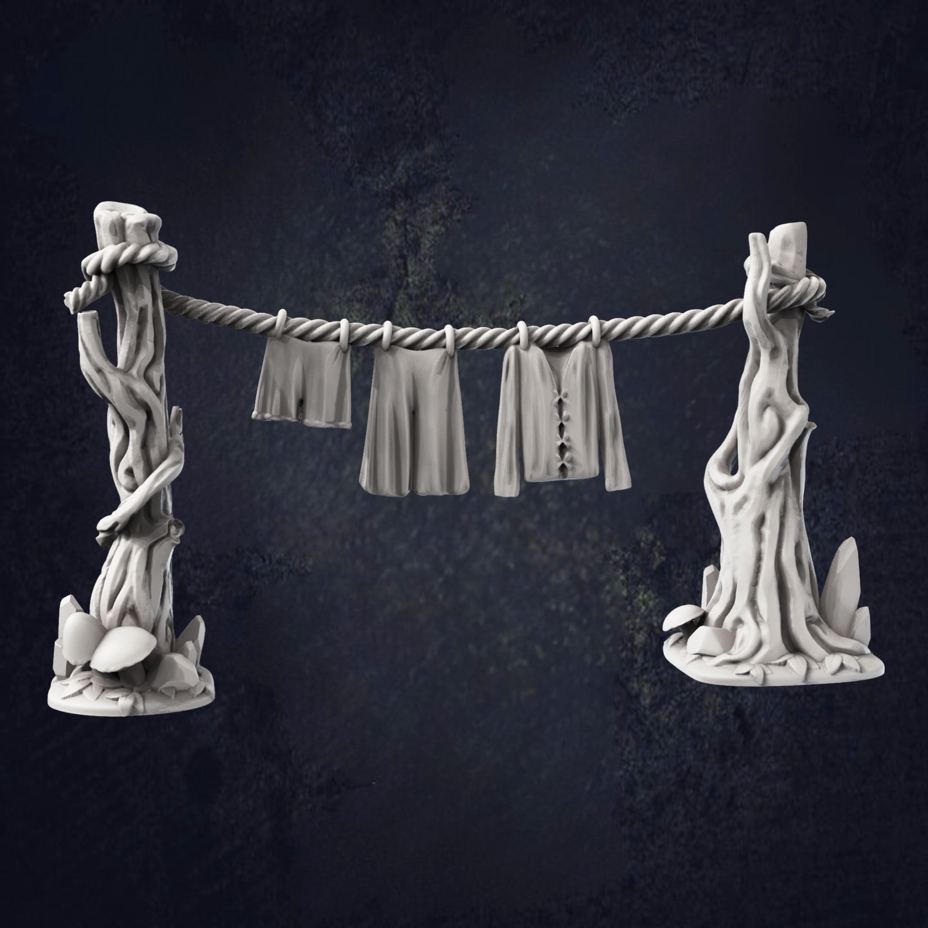 Forest Cottage Washing Line - The Print Tavern D&D RPG Miniature