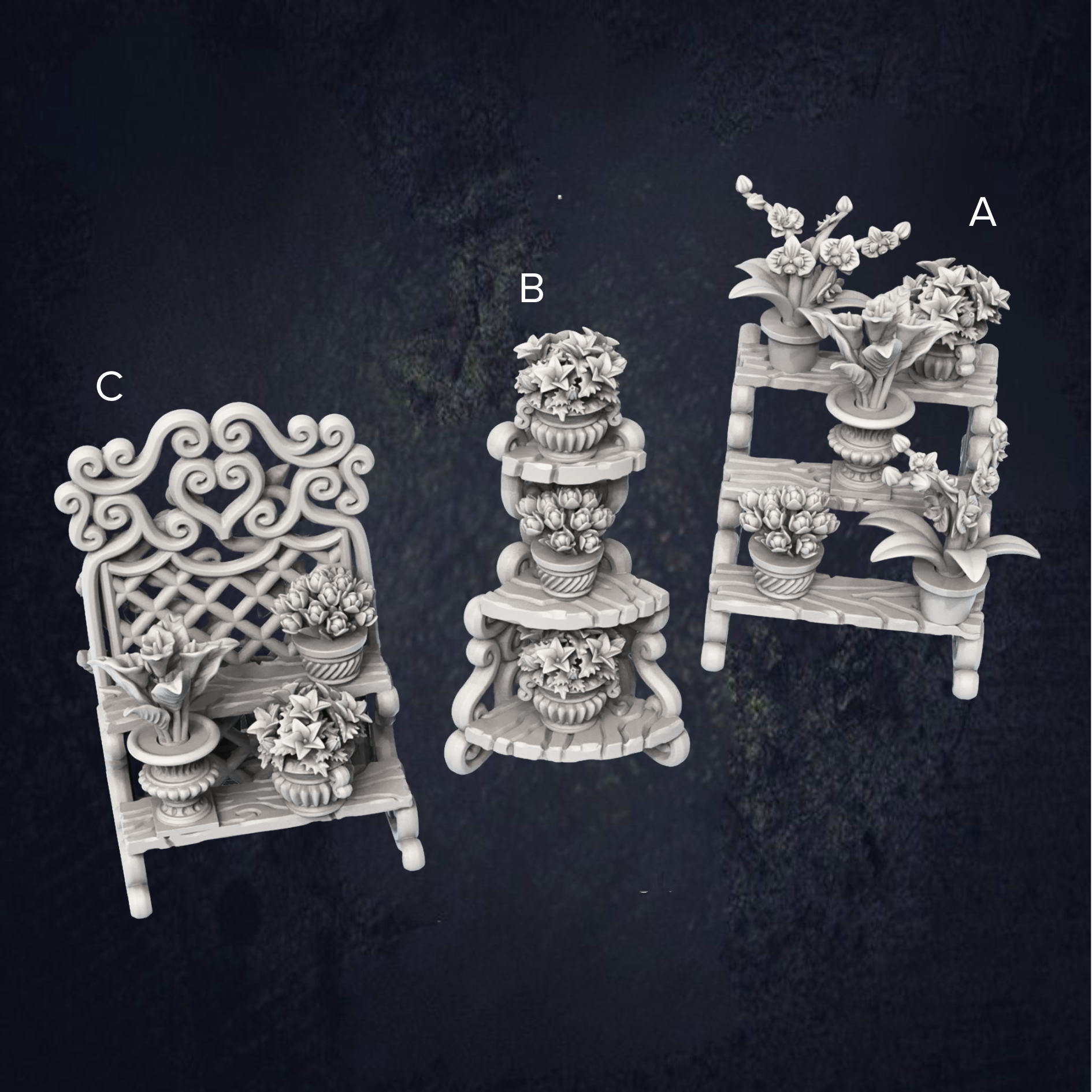 Plant Displays - The Print Tavern D&D RPG Miniature