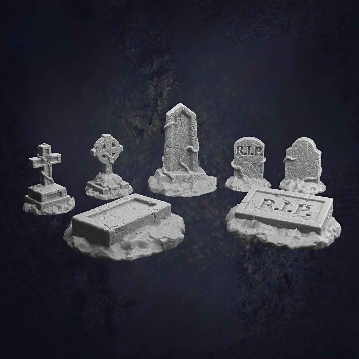 Graveyard Themed Terrain Set  ideal for Dungeons and Dragons, Pathfinder, Wargaming, Tabletop Games