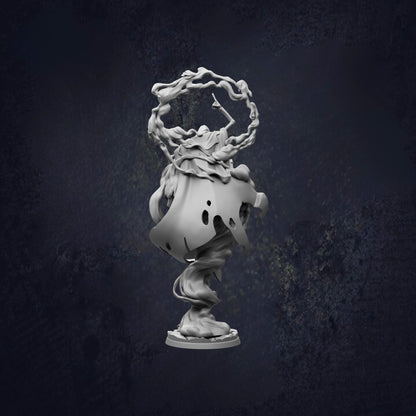 A 3D rendering of a stylized, abstract sculpture with a twisted, organic shape and a circular base.