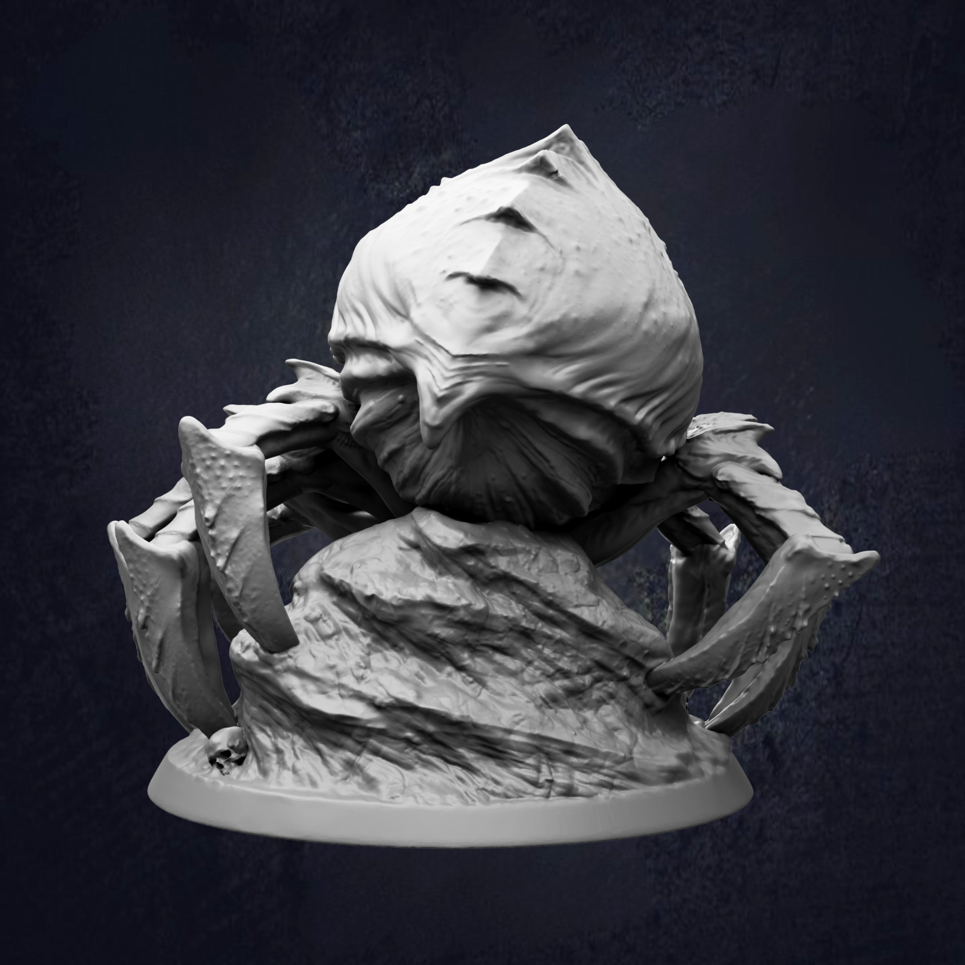 A 3D model of a large, hairy creature with sharp claws and a pointed head, set against a dark background.