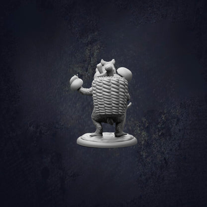A 3D model of a bear figurine is shown against a dark background.