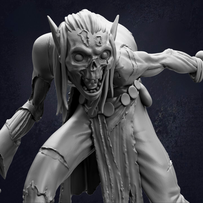 A detailed 3D rendering of a menacing-looking monster with sharp teeth and claws, set against a dark background.