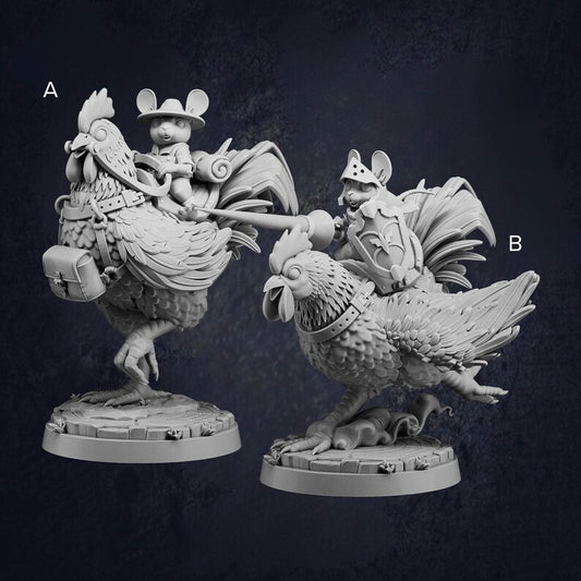 Rooster Rider - The Print Tavern D&D RPG Miniature