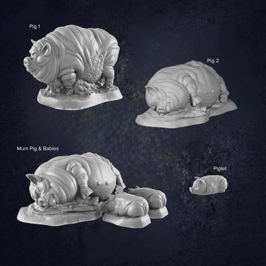Pigs - The Print Tavern D&D RPG Miniature