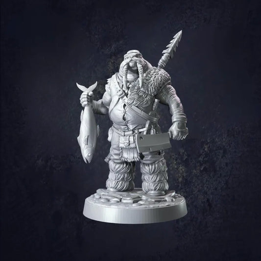 Walrusk Ruskan Fisherman - The Print Tavern D&D RPG Miniature