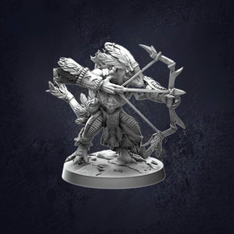 Saurian Ranger Banaag Fletchers - The Print Tavern D&D RPG Miniature