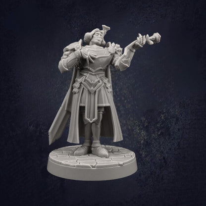 Male Paladin Sir Smugshine - The Print Tavern D&D RPG Miniature