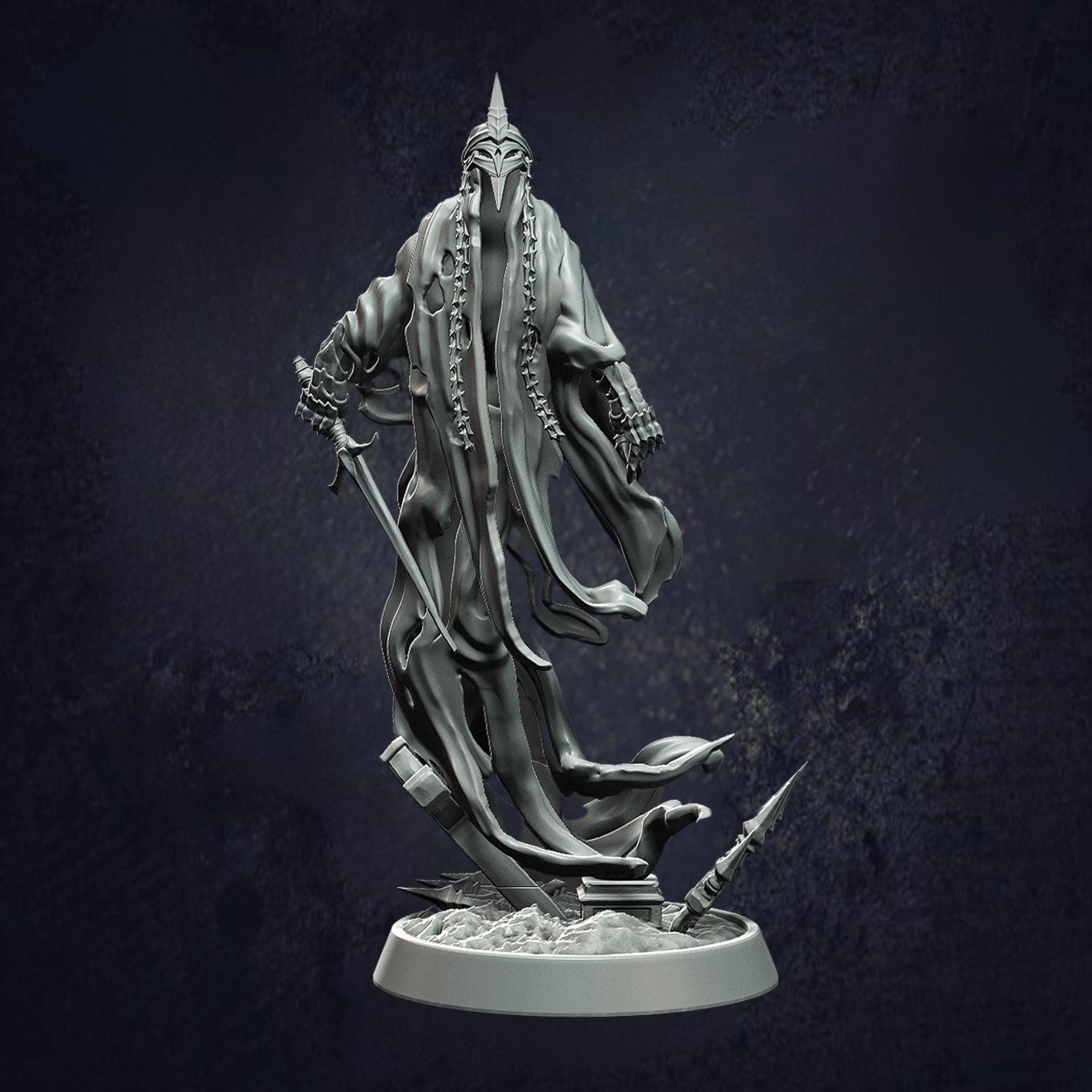 Damned Spirit Grimdark Mini - Monolith Arts - The Print Tavern D&D RPG Miniature