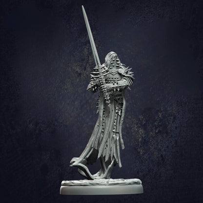Damned Swordsman Grimdark Mini - Monolith Arts - The Print Tavern D&D RPG Miniature