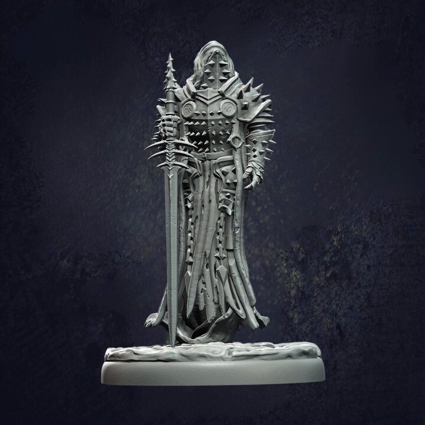Damned Swordsman Grimdark Mini - Monolith Arts - The Print Tavern D&D RPG Miniature