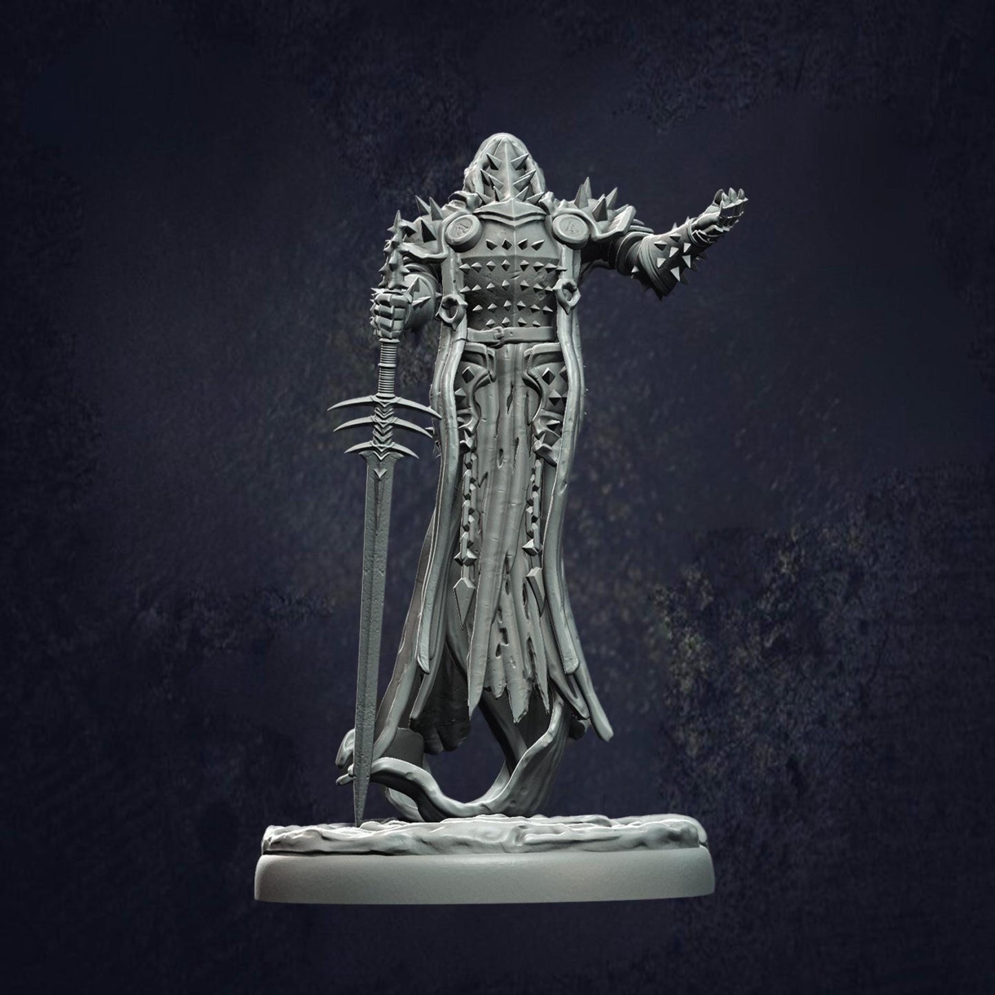 Damned Swordsman Grimdark Mini - Monolith Arts - The Print Tavern D&D RPG Miniature