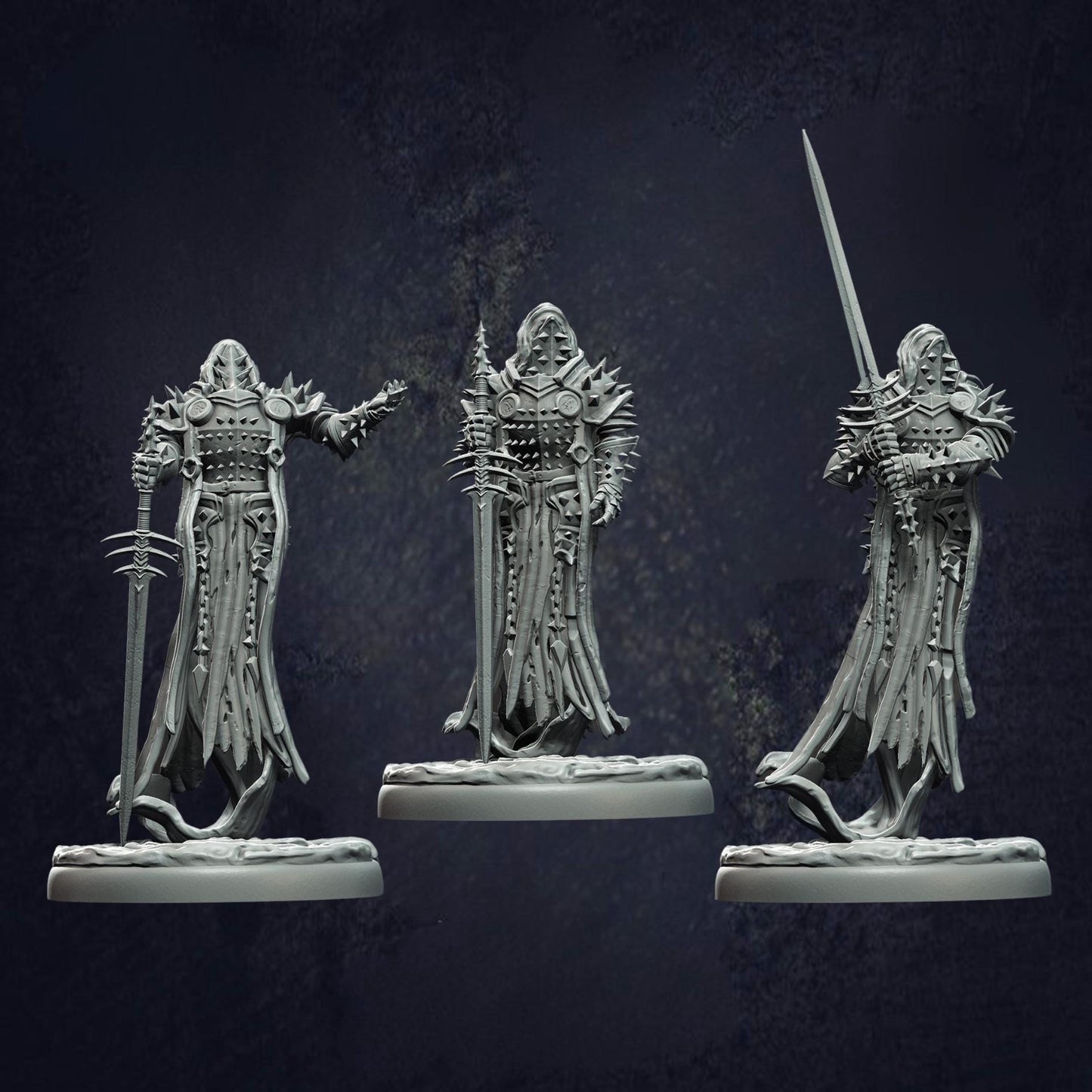 Damned Swordsman Grimdark Mini - Monolith Arts - The Print Tavern D&D RPG Miniature